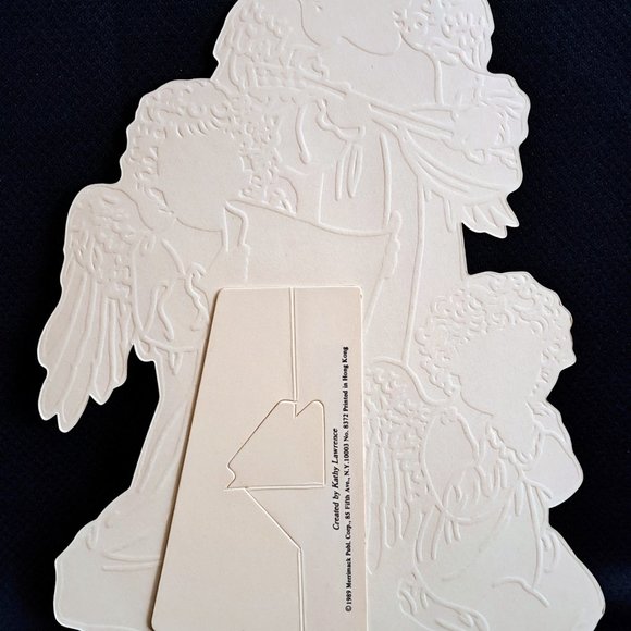 Vintage Stand-Up Christmas Angels Greeting Card Unused 8.5" x 6.5" - Picture 3 of 4